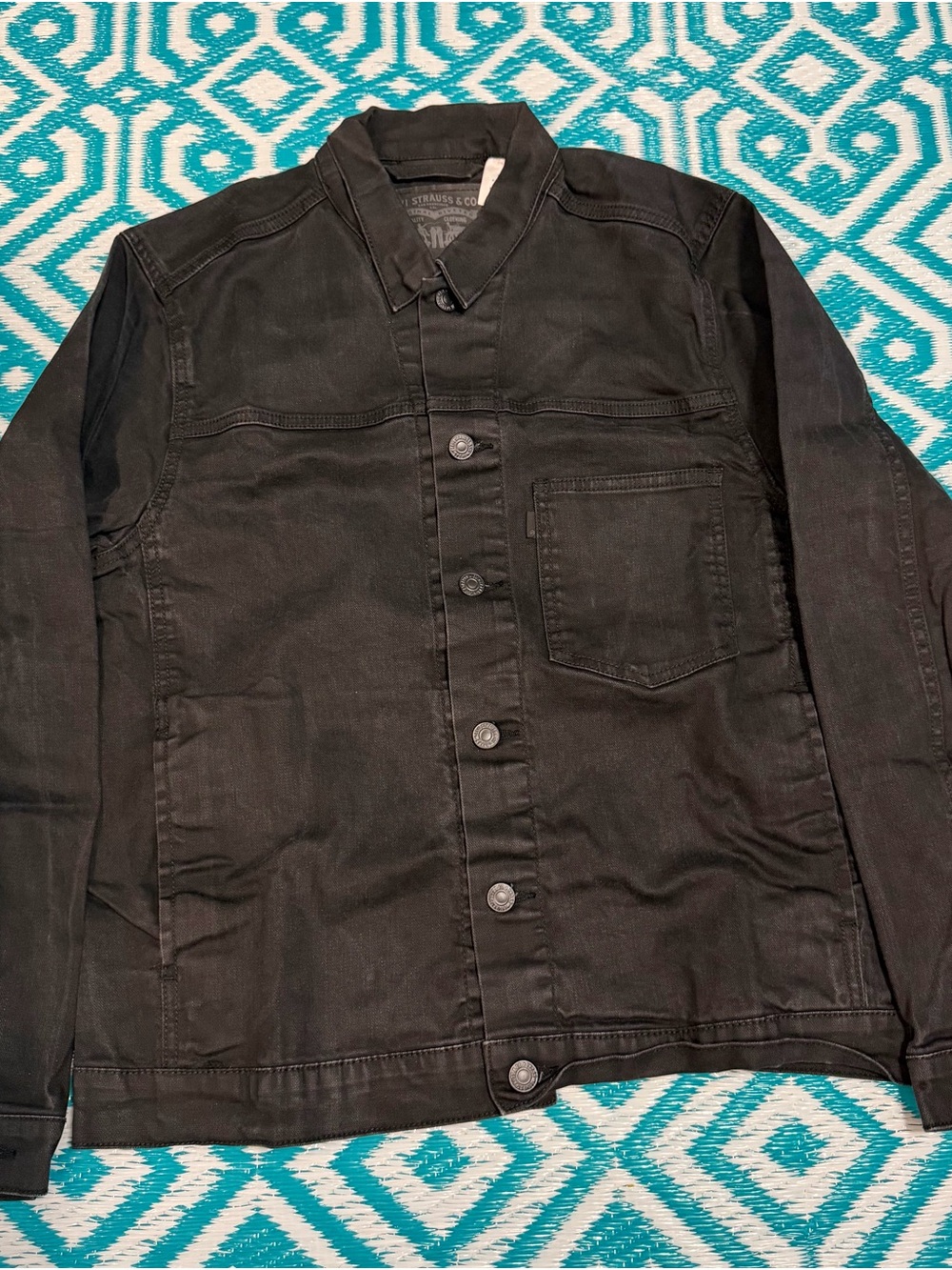 Levi’s Men’s Black Denim Trucker Jacket Button Front Size M S40088 - Picture 1 of 9